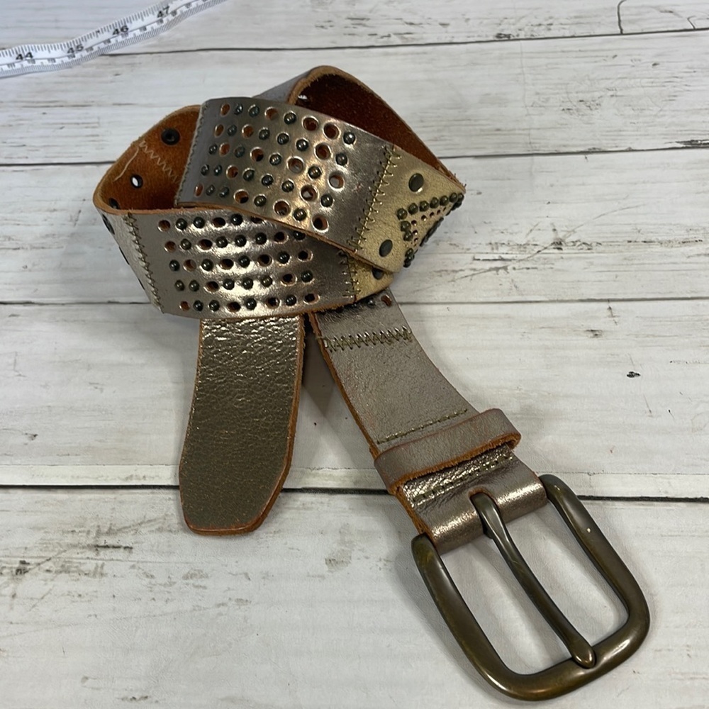 Fossil Metallic Bronze/Gold Embellished Belt